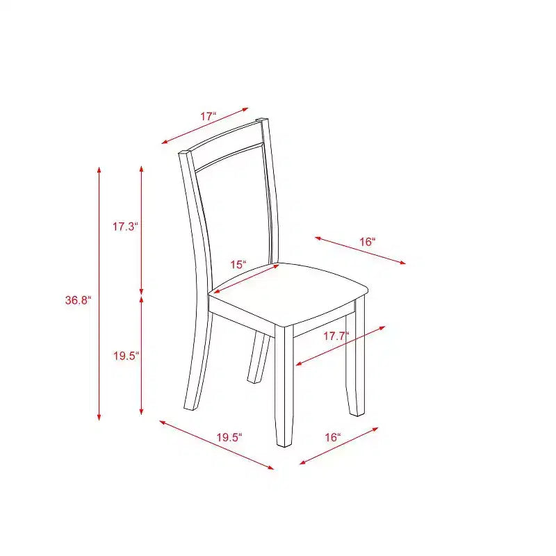Set da pranzo in 3 pezzi in legno massello nero sabbiato con 2 sedie