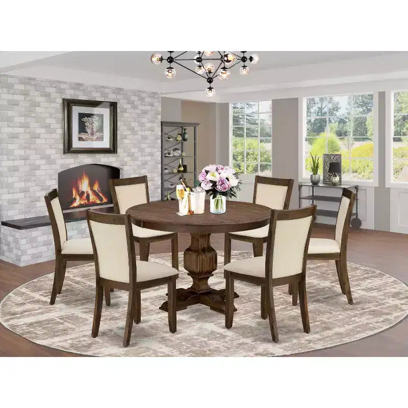 Set da pranzo in 3 pezzi in legno massello nero sabbiato con 2 sedie