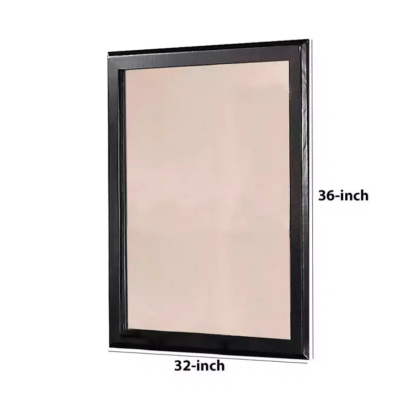 Specchio da parete rettangolare da 36" con cornice in legno nero