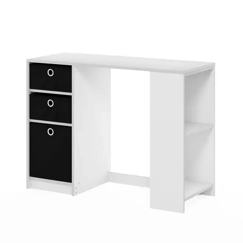 HOMLUX 39 Scrivania per Computer Scrivania da Studio con 3 Contenitori e Ripiani Aperti