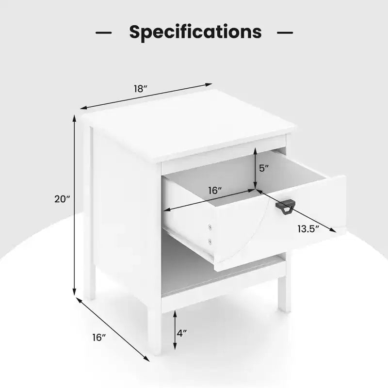 Costway Tavolino con 2 cassetti e ripiano aperto a 2 livelli, comodino a 2 piani per camera da letto, 2 pz