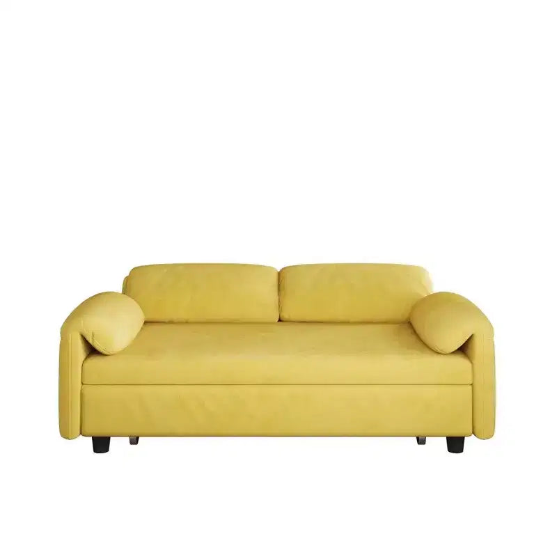 TUYOHW Divano Moderno Trasformabile da 54 Pollici, Divano Letto in Velluto con Tasche Contenitore, Divanetto a Scomparsa 2 in 1 per Soggiorno, Spazi Piccoli