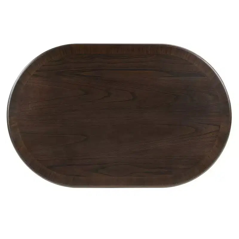 Tavolino da caffè ovale moderno da 31,5" con base a X, tavolo centrale minimalista impiallacciato in legno per soggiorno o ufficio domestico-Panipeachy