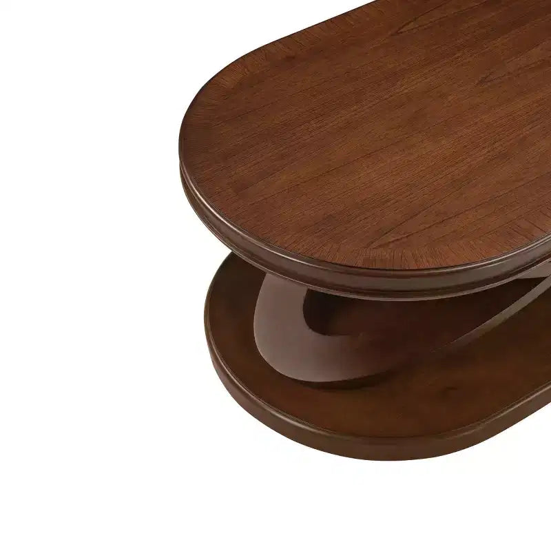 Tavolino da caffè ovale moderno da 31,5" con base a X, tavolo centrale minimalista impiallacciato in legno per soggiorno o ufficio domestico-Panipeachy