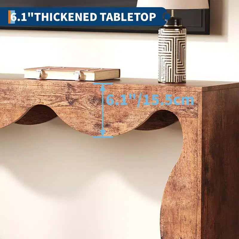 Tavolo Consolle da Ingresso Stile Rustico 160 cm, Tavolo Consolle con Ripiani, Tavolo da Divano, Tavolo Stretto da Ingresso per Soggiorno, Corridoio, Ingresso, Foyer
