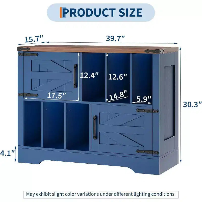 COZONY 39 Mobiletto Porta Dischi in Vinile, Mobile per Giradischi in Legno Stile Rustico con 2 Ante Scorrevole, Ampio Tavolo Porta Giradischi per Soggiorno Camera da Letto