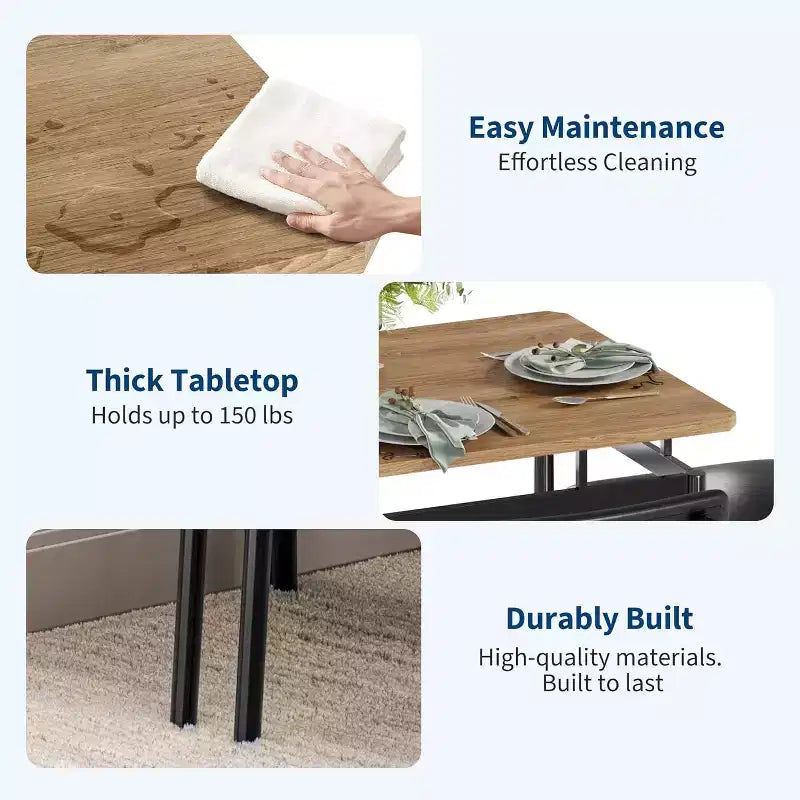 Set da Tavolo da Pranzo da 5 Pezzi, Set da Tavolo da Cucina in Legno con 4 Sedie Imbottite in PU, Set Dinette con Struttura in Metallo Industriale